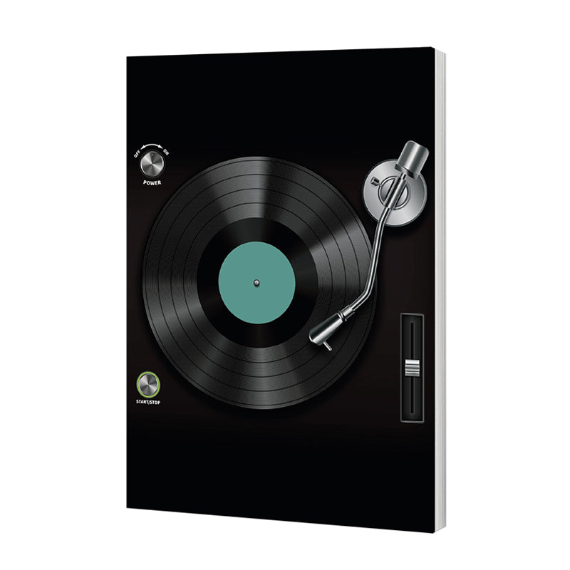 120 Page Lined Notebook Featuring Classic Turntable Design