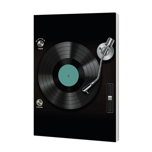 120 Page Lined Notebook Featuring Classic Turntable Design