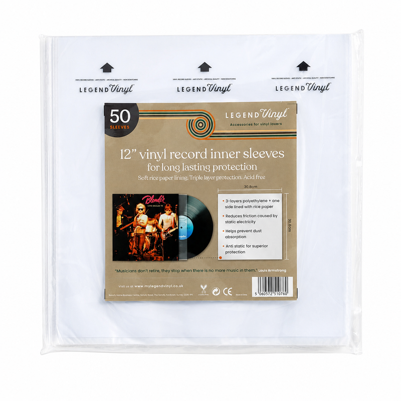 50 Anti-Static Rice Paper Inner Sleeves for 12″ Vinyl Records