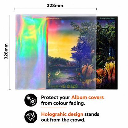 12″ Vinyl Record Sleeve Mixed Pack – 25 Rice Paper Inner + 25 Holographic Outer Sleeves (50)