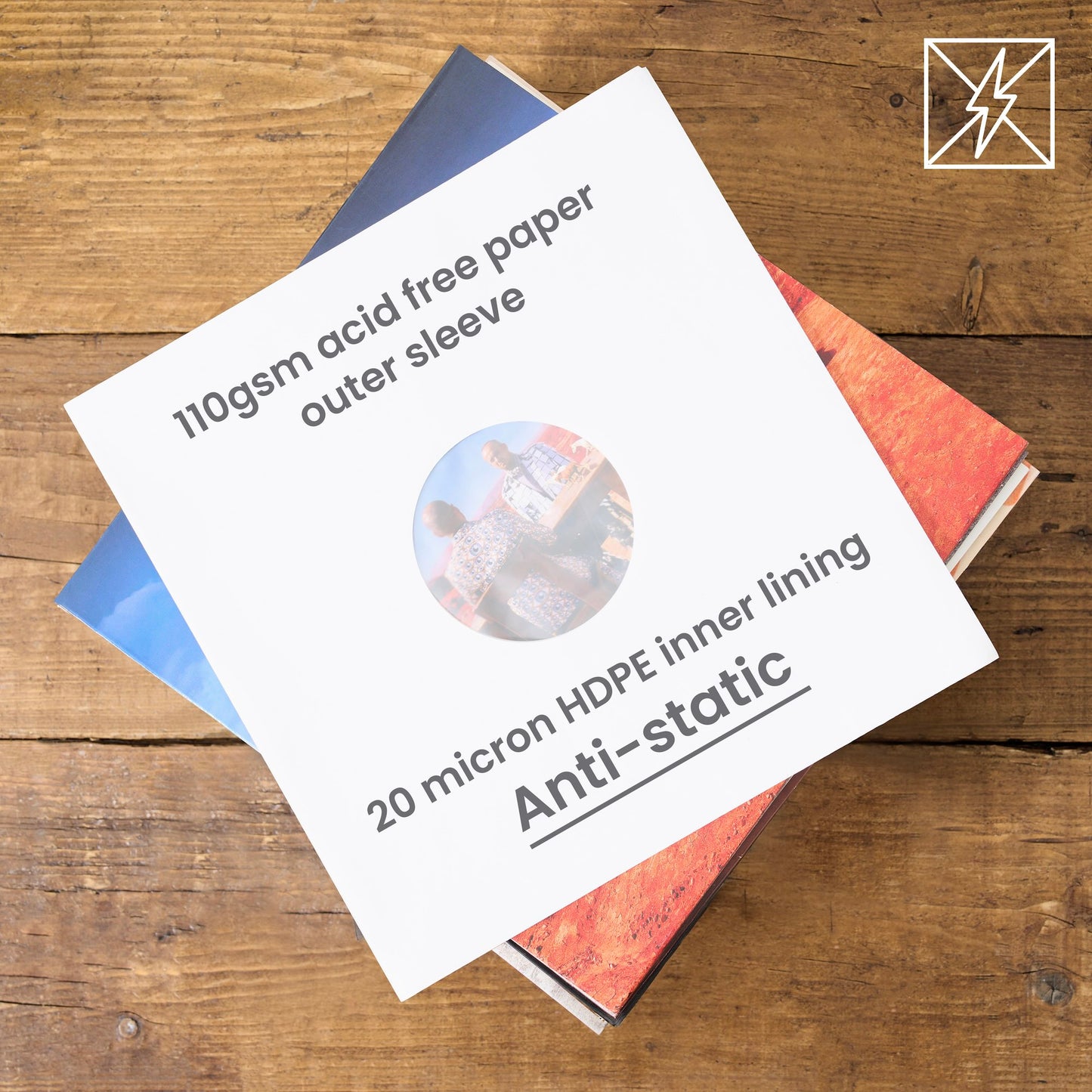 25 Premium 12" Anti-Static Paper Inner Sleeves with HDPE Lining – White