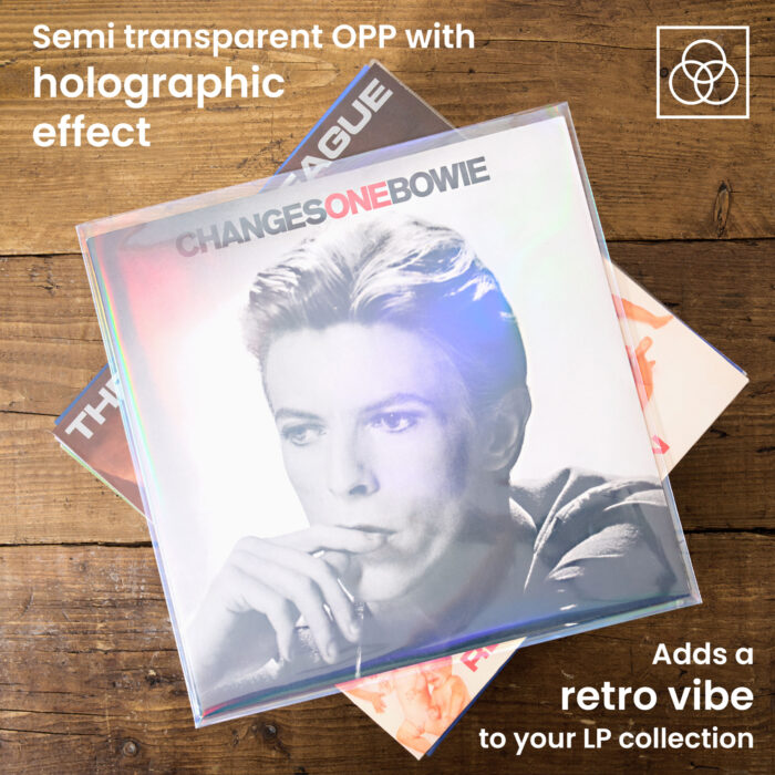 12″ Vinyl Record Outer Sleeves – Retro Holographic Effect – Pack of 25