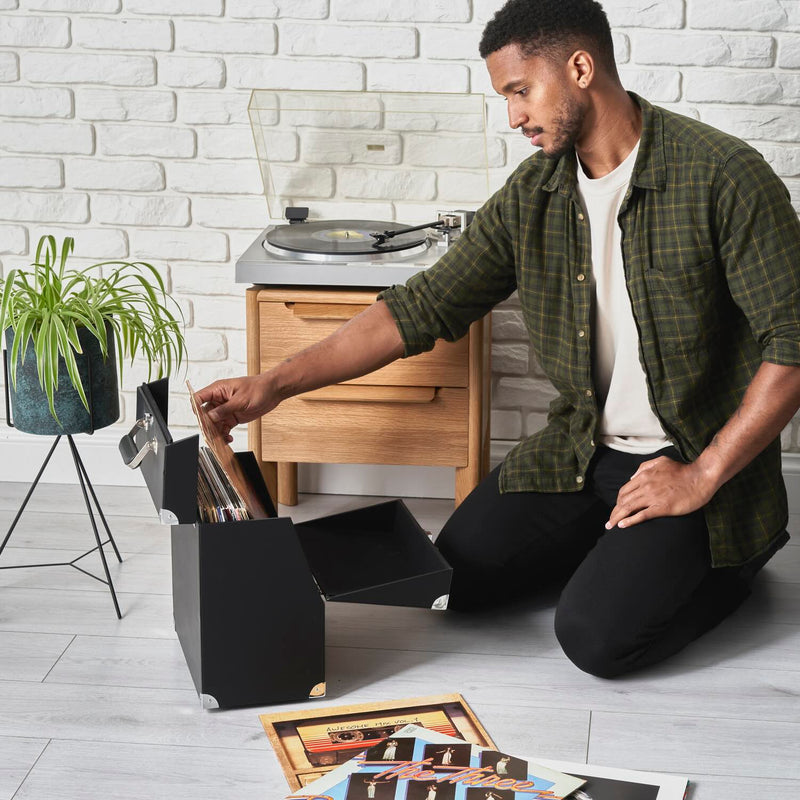 Premium Vinyl Record Storage Case – Single Hinged Lid