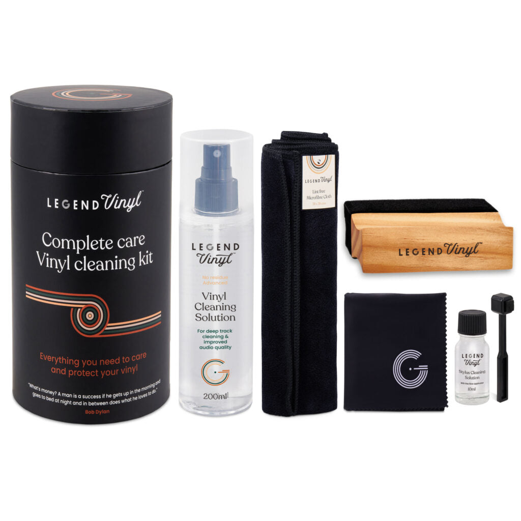 Complete Care Vinyl Cleaning Kit — Carbon Brush Stylus Cleaner Solution Cloth — Legend Vinyl