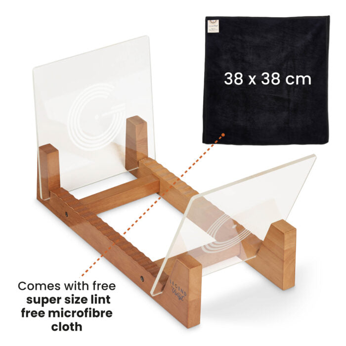 Record Display Shelf Unit in Vintage Oak with Acrylic Ends