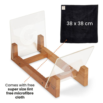 Record Display Shelf Unit in Vintage Oak with Acrylic Ends