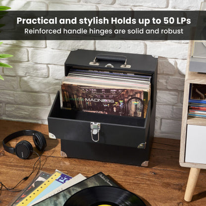 LP Storage Case With Double Hinged Flaps