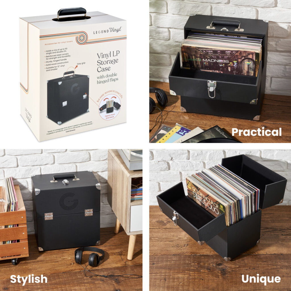 LP Storage Case With Double Hinged Flaps