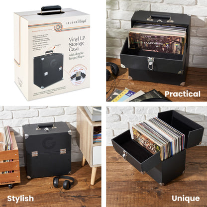 LP Storage Case With Double Hinged Flaps