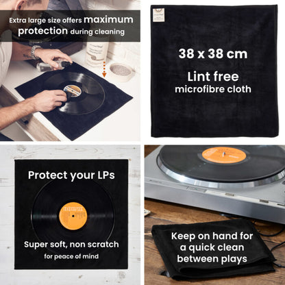 Lint Free Vinyl Record Microfibre Cleaning Cloth
