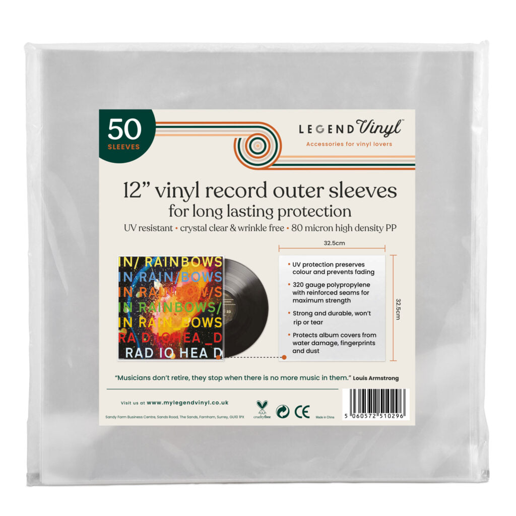 50 12″ LP Sleeves For Vinyl Records — Polypropylene Sleeves — Legend Vinyl