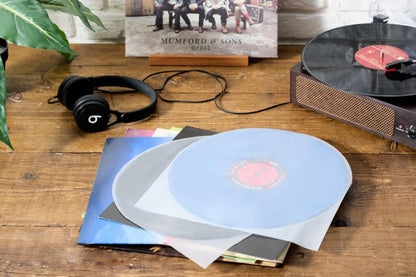 12″ HDPE Inner Record Sleeves With Curved Base – Pack of 50 — Back View — Legend Vinyl