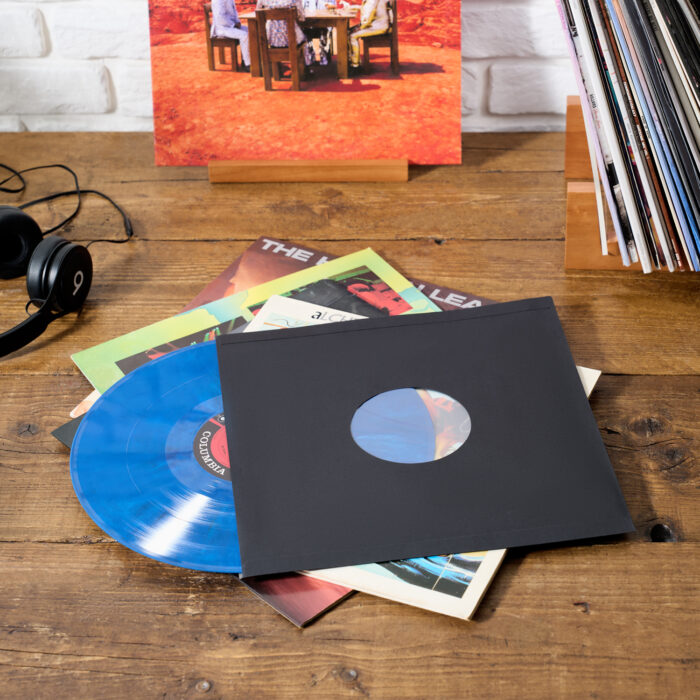 12″ Paper Inner Record Sleeves with HDPE Bag lining – Pack of 25 Sleeves – Black