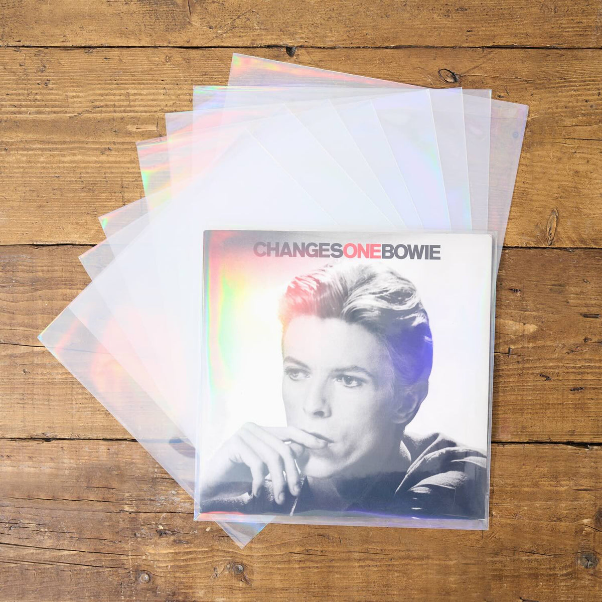 12″ Vinyl Record Sleeve Mixed Pack – 25 Rice Paper Inner + 25 Holographic Outer Sleeves (50)