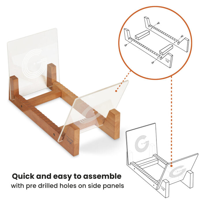Record Display Shelf Unit in Vintage Oak with Acrylic Ends