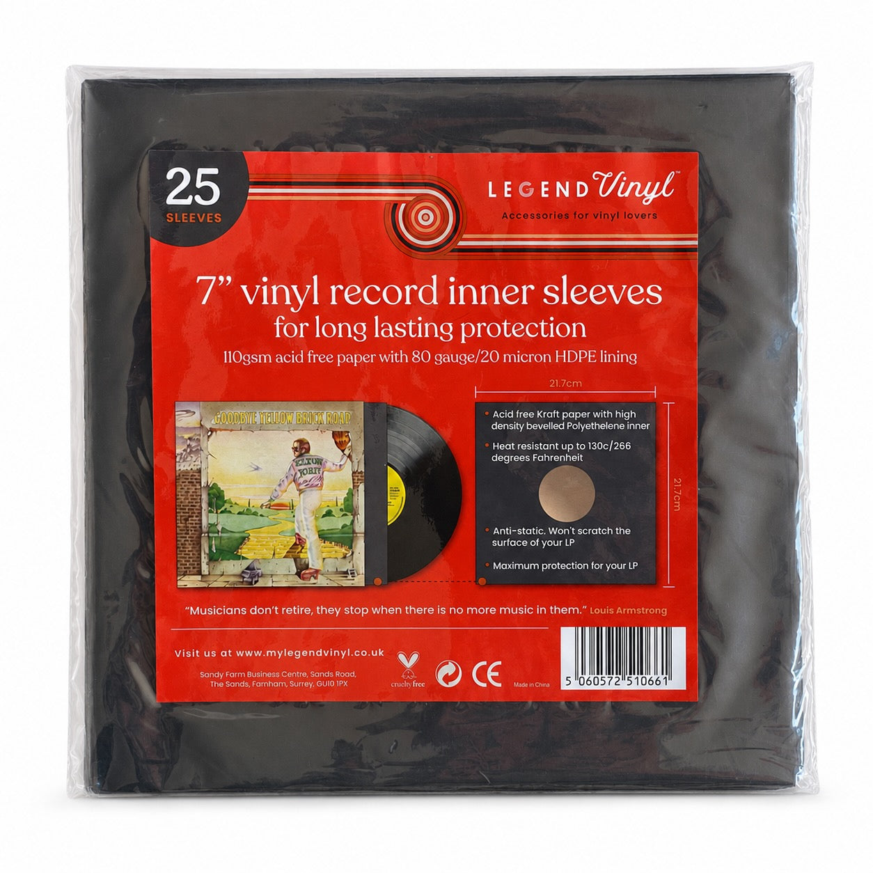 Black Kraft Paper Lined 7" Vinyl Inner Sleeves – Pack of 25