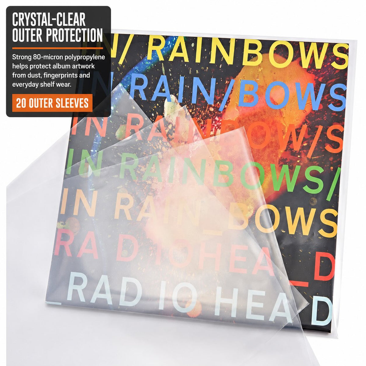 12″ Vinyl Record Sleeve Mixed Pack – 20 White Inner + 20 Clear Outer Sleeves (40)