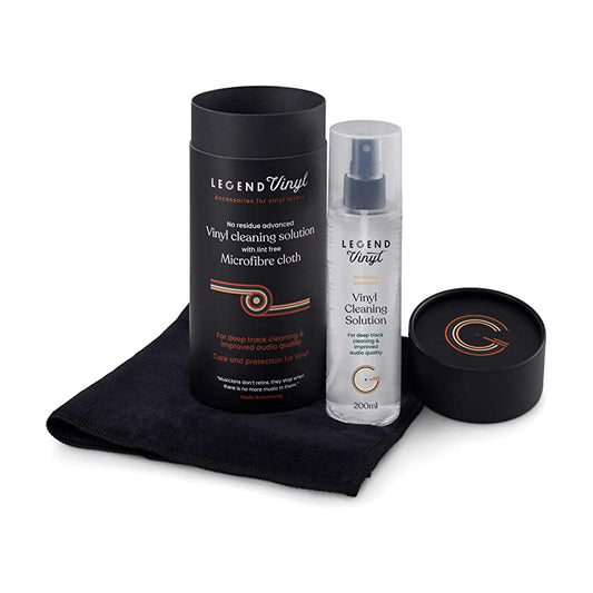 Professional Grade Vinyl Record Cleaning Solution and Microfibre Cloth Set