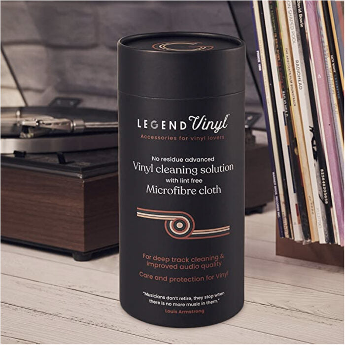 Professional Grade Vinyl Record Cleaning Solution and Microfibre Cloth Set