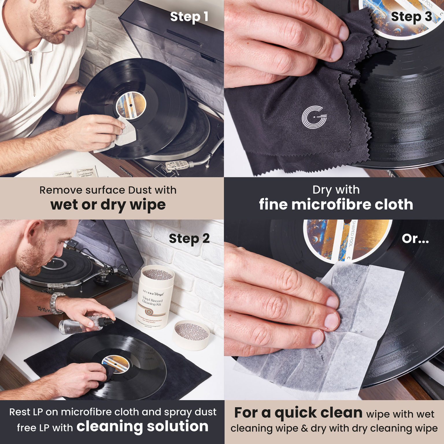 Vinyl Record Cleaning Kit Legend Vinyl