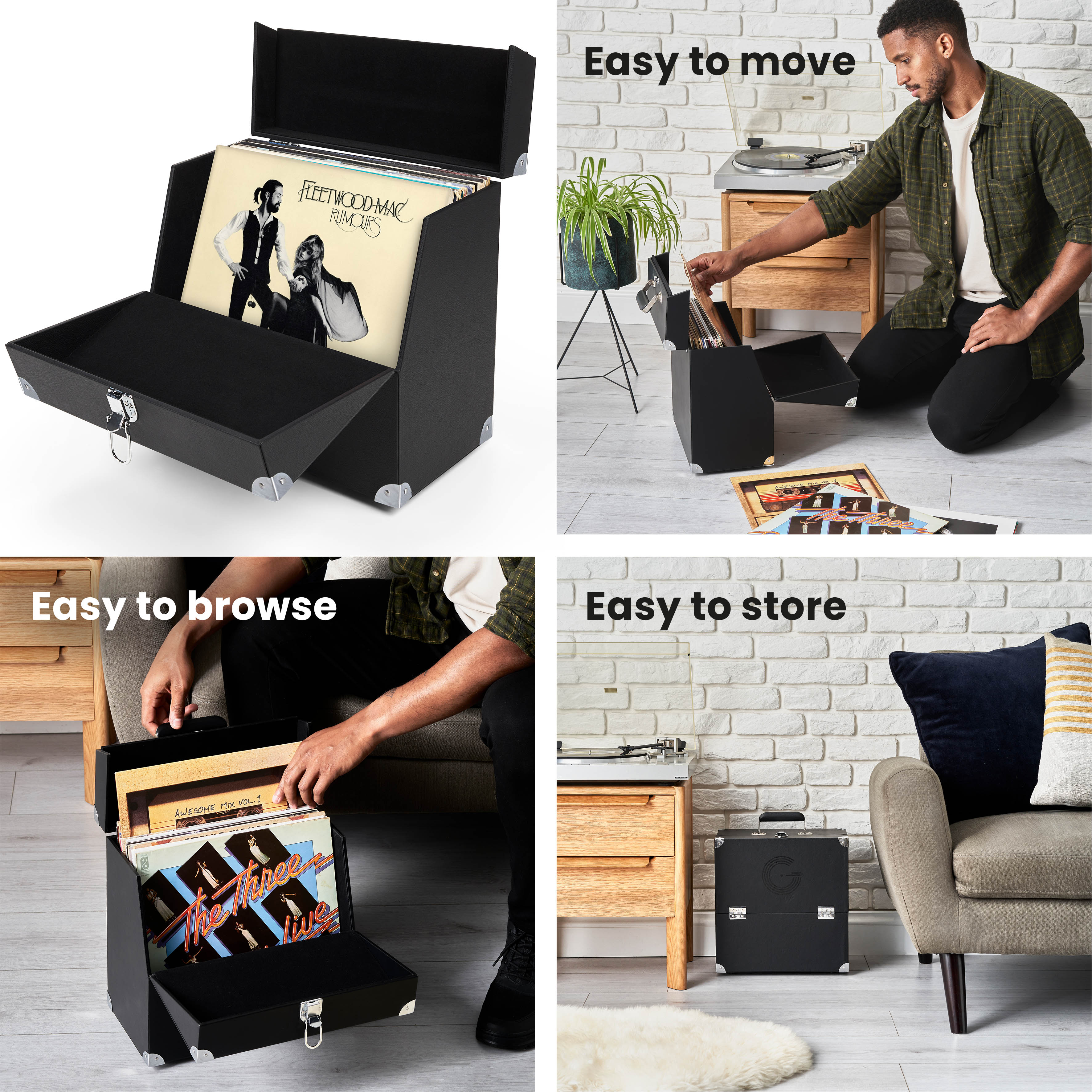 Vinyl Record Storage Case by Legend Vinyl. Holds up to 35 LPs. Flight