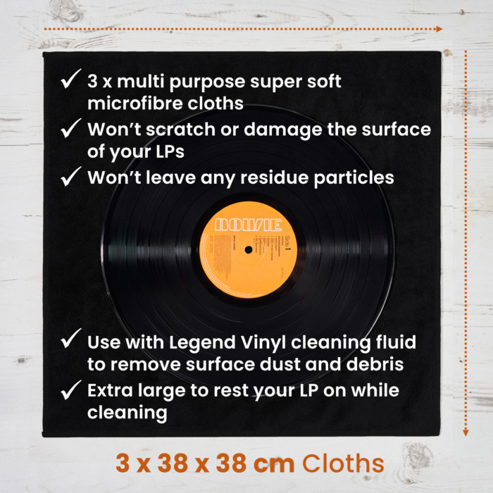 Pack of 3 Extra-large Vinyl Cleaning Microfibre Cloths