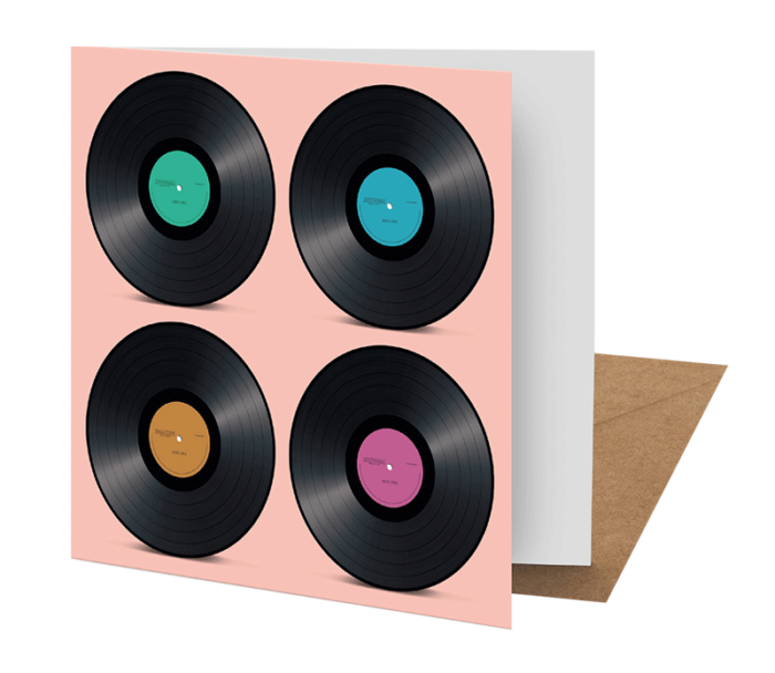 Vinyl Inspired Greeting Card - Iconic Retro Design