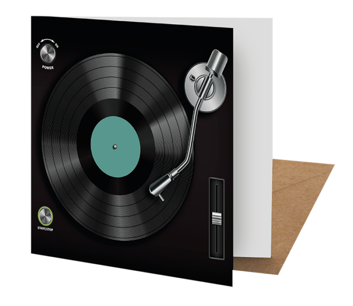 Vinyl Inspired Greeting Card - Classic Turntable Design