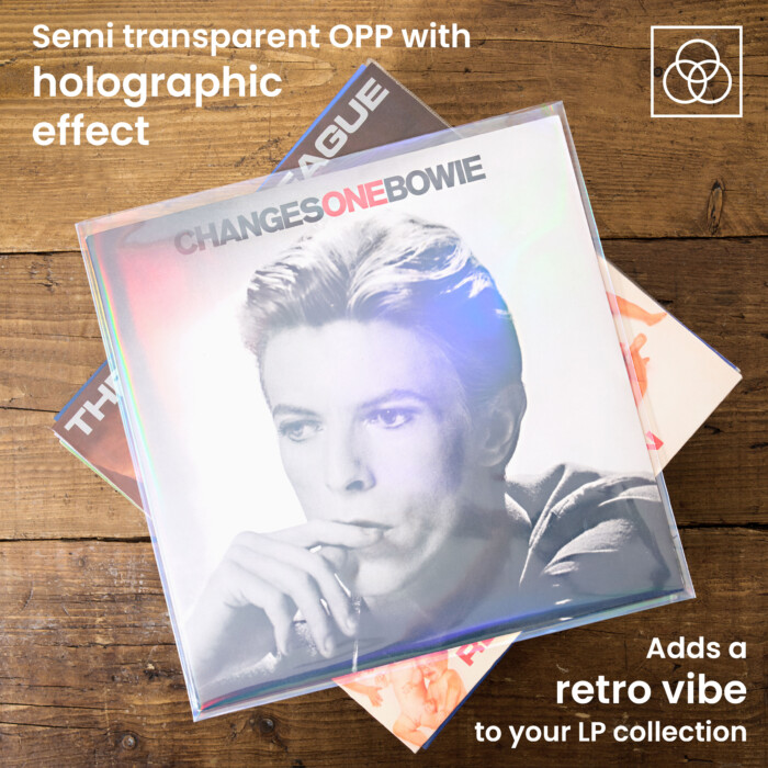 12" Vinyl Record Outer Sleeves - Retro Holographic Effect - Pack of 25