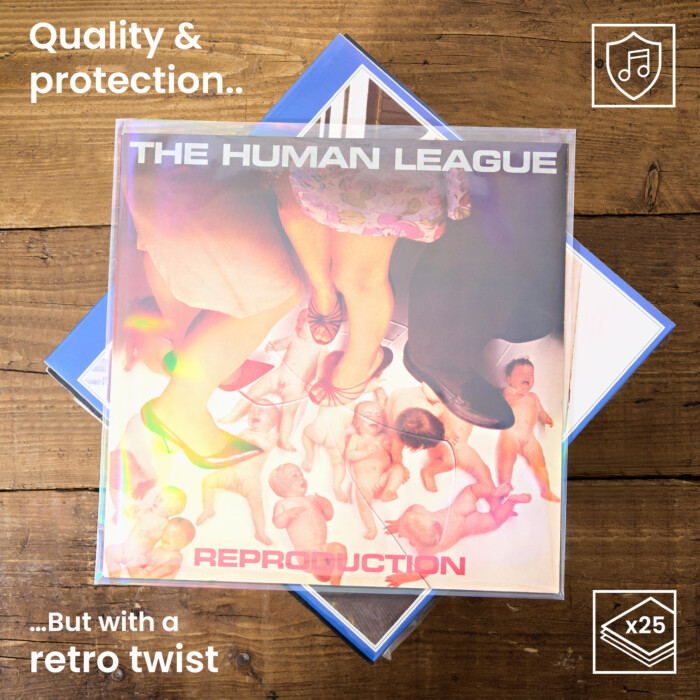 12" Vinyl Record Outer Sleeves - Retro Holographic Effect - Pack of 25