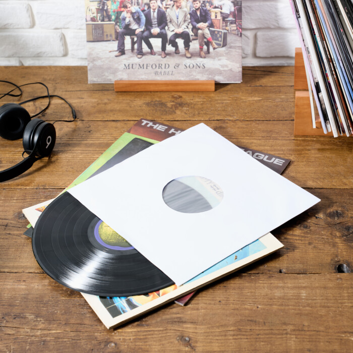 12" Paper Inner Record Sleeves with HDPE Bag lining - Pack of 25 Sleeves - White